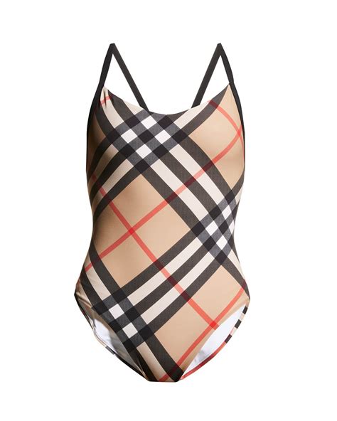 burberry alagnon check one-piece swimsuit|Check Swimsuit in Sand .